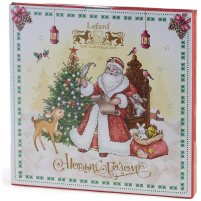 Набор тарелок обеденных "ДЕД МОРОЗ" 2 шт. 27 см красный (кор=9наб.) LEFARD 85-1719-1-3