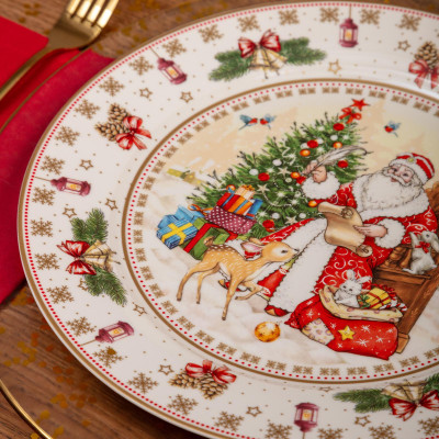 Тарелка обеденная "ДЕД МОРОЗ" 27 см (кор=18шт.) LEFARD 85-1721-1