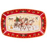 Блюдо "ТРОЙКА" прямоуг. 25*16*3 см красное (кор=12шт.) LEFARD 85-1726