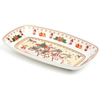 Блюдо "ТРОЙКА" прямоуг. 25*16*3 см белое (кор=12шт.) LEFARD 85-1726-1