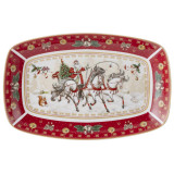 Блюдо "ТРОЙКА" прямоуг. 25*16*3 см красное (кор=12шт.) LEFARD 85-1726-11