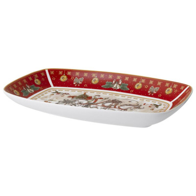 Блюдо "ТРОЙКА" прямоуг. 25*16*3 см красное (кор=12шт.) LEFARD 85-1726-11-1