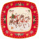 Блюдо "ТРОЙКА" квадратное 25x4,2cm красное (кор=12шт.) LEFARD 85-1733
