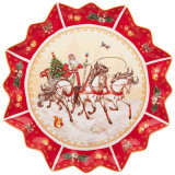 Блюдо "ТРОЙКА" 38 см красное (кор=8шт.) LEFARD 85-1736