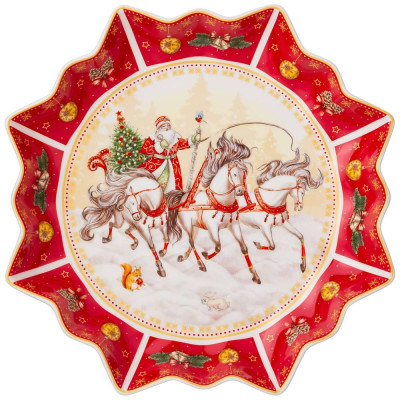 Блюдо "ТРОЙКА" 26*4 см красное (кор=8шт.) LEFARD 85-1737