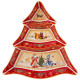 Менажница-елка "ДЕД МОРОЗ И СНЕГУРОЧКА" 24*24*3 см красная (кор=12шт.) LEFARD 85-1748