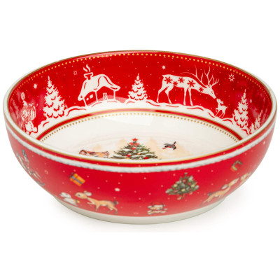 Салатник "ЕЛКА" 15,5*15,5*5 см 600 мл красный (кор=48шт.) LEFARD 85-1762-1