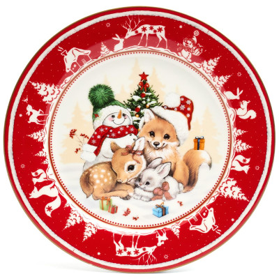 Тарелка закусочная "ЕЛКА" 19 см красная (кор=18шт.) LEFARD 85-1880-1