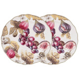 Набор тарелок закусочных "VILLAGE" инжир 2 шт. 20,5 см (кор=9наб.) LEFARD 85-1883