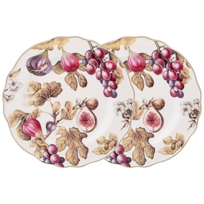 Набор тарелок обеденных "VILLAGE" инжир 2 шт. 25,5 см (кор=9наб.) LEFARD 85-1885