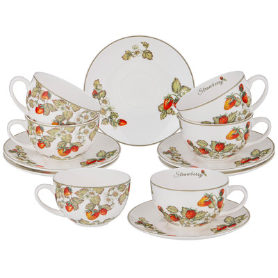 Чайный набор "STRAWBERRY" на 6 пер. 12 пр. 300 мл (кор=12наб.) LEFARD 85-1906