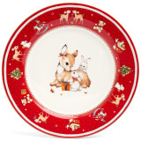 Тарелка закусочная "С НОВЫМ ГОДОМ!" 19 см красная (кор=18шт.) LEFARD 85-1955-1