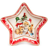 Блюдо "С НОВЫМ ГОДОМ!" в форме звезды 17,5*17,5*3,5 см красное (кор=36шт.) LEFARD 85-1957-1