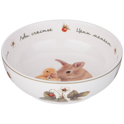 Салатник "ЛОВИ СЧАСТЬЕ" 15,5*5 см 600 мл (кор=18шт.) LEFARD 85-1973-2