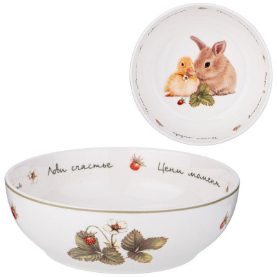 Салатник "ЛОВИ СЧАСТЬЕ" 15,5*5 см 600 мл (кор=18шт.) LEFARD 85-1973