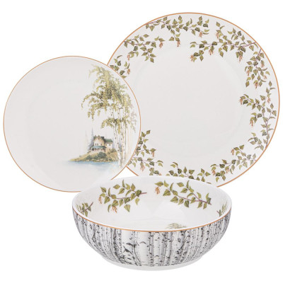 Набор посуды обеденный "БЕРЕЗКИ" на 4 пер. 12 пр. (кор=2наб.) LEFARD 85-2015