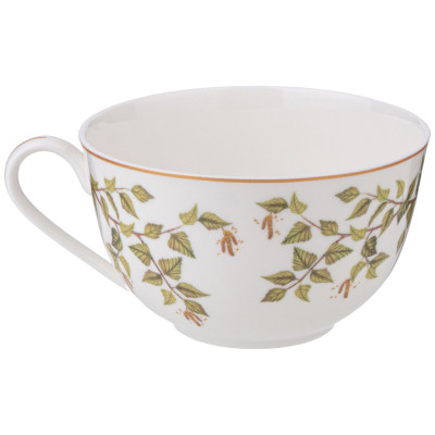 Чайный набор " БЕРЕЗКИ" на 2 пер. 4 пр. 300 мл на дерев. блюдце (кор=12наб.) LEFARD 85-2019-1