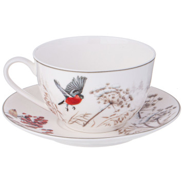 Чайный сервиз "ЛЕСНАЯ СКАЗКА" снегири на 6 пер. 14 пр. 930/380/300 мл (кор=2наб.) LEFARD 85-2025-3