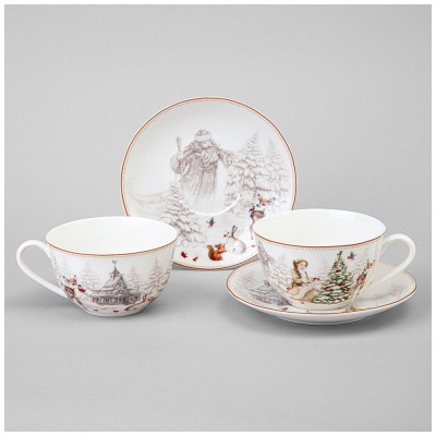 Чайный набор  " МОРОЗКО"  на 2 пер. 4 пр. 300 мл (кор=12наб.) LEFARD 85-2045