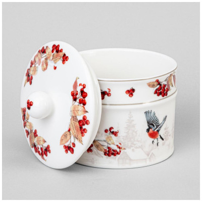 Банка "ЛЕСНАЯ СКАЗКА" снегири 11,5*12 см 500 мл (кор=18шт.) LEFARD 85-2067-1