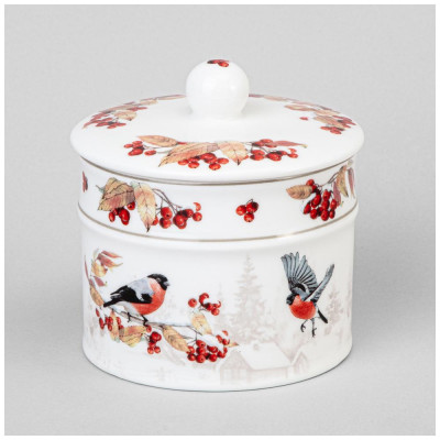 Банка "ЛЕСНАЯ СКАЗКА" снегири 11,5*12 см 500 мл (кор=18шт.) LEFARD 85-2067-2