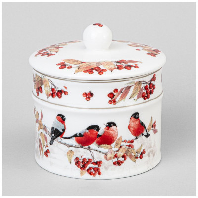 Банка "ЛЕСНАЯ СКАЗКА" снегири 11,5*12 см 500 мл (кор=18шт.) LEFARD 85-2067