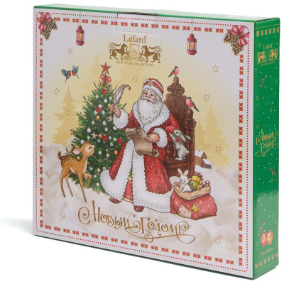 Блюдо-звезда "ДЕД МОРОЗ" 28*28*5 см красное (кор=8шт.) LEFARD 85-2081-4