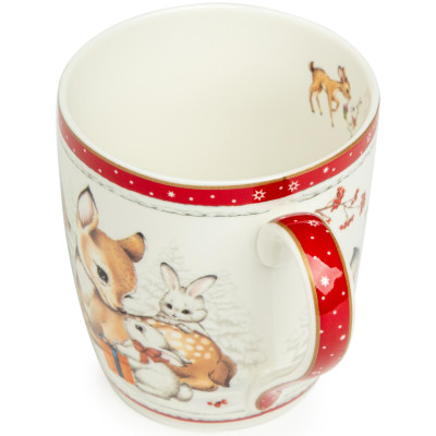 Набор посуды "C НОВЫМ ГОДОМ" 3 пр.: салатник 800 мл, тарелка 19 см, кружка 400 мл (кор=8наб.) LEFARD 85-2082-12