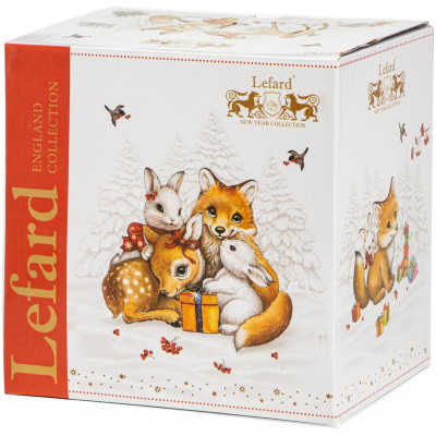 Набор посуды "C НОВЫМ ГОДОМ" 3 пр.: салатник 800 мл, тарелка 19 см, кружка 400 мл (кор=8наб.) LEFARD 85-2082-13