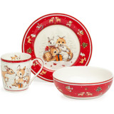 Набор посуды "C НОВЫМ ГОДОМ" 3 пр.: салатник 800 мл, тарелка 19 см, кружка 400 мл (кор=8наб.) LEFARD 85-2082