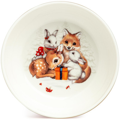 Набор посуды "C НОВЫМ ГОДОМ" 3 пр.: салатник 800 мл, тарелка 19 см, кружка 400 мл (кор=8наб.) LEFARD 85-2082-3