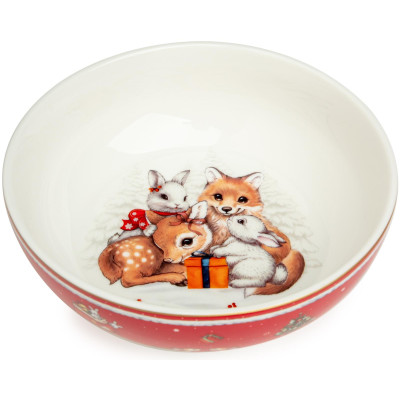 Набор посуды "C НОВЫМ ГОДОМ" 3 пр.: салатник 800 мл, тарелка 19 см, кружка 400 мл (кор=8наб.) LEFARD 85-2082-6