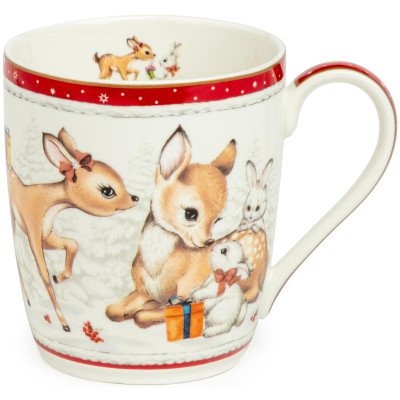 Набор посуды "C НОВЫМ ГОДОМ" 3 пр.: салатник 800 мл, тарелка 19 см, кружка 400 мл (кор=8наб.) LEFARD 85-2082-8