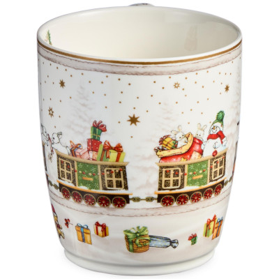 Набор посуды "C НОВЫМ ГОДОМ" 3 пр.: салатник 800 мл, тарелка 19 см, кружка 400 мл (кор=8наб.) LEFARD 85-2086-9