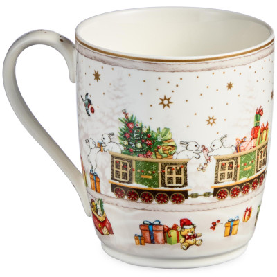 Набор посуды "C НОВЫМ ГОДОМ" 3 пр.: салатник 800 мл, тарелка 19 см, кружка 400 мл (кор=8наб.) LEFARD 85-2086-10