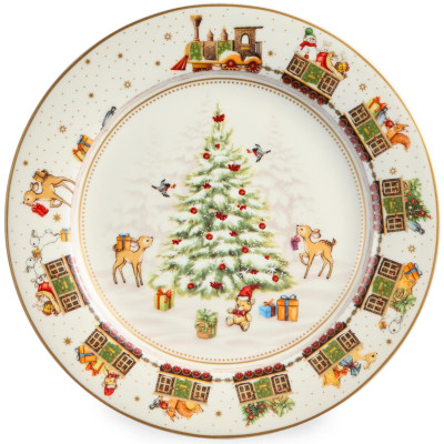 Набор посуды "C НОВЫМ ГОДОМ" 3 пр.: салатник 800 мл, тарелка 19 см, кружка 400 мл (кор=8наб.) LEFARD 85-2086-1