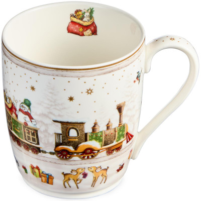 Набор посуды "C НОВЫМ ГОДОМ" 3 пр.: салатник 800 мл, тарелка 19 см, кружка 400 мл (кор=8наб.) LEFARD 85-2086-7