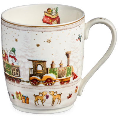 Набор посуды "C НОВЫМ ГОДОМ" 3 пр.: салатник 800 мл, тарелка 19 см, кружка 400 мл (кор=8наб.) LEFARD 85-2086-8