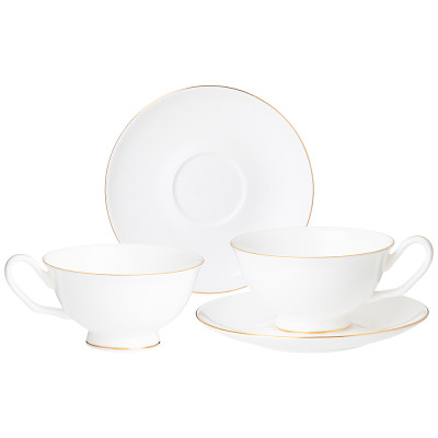 Чайный набор "КЛАССИК БЕЛЫЙ" на 2 пер. 4 пр. 250 мл (кор-12наб) LEFARD 85-831