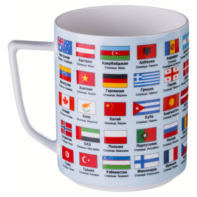 Кружка "ФЛАГИ СТРАН МИРА" 630 мл (кор=24шт.) LEFARD 85-919-1-1