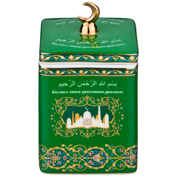 Банка с крышкой "СУРА АЯТУЛЬ-КУРСИ" 11,5/14*8 см 500 мл (кор=36шт.) LEFARD 86-1779