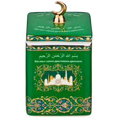 Банка с крышкой "СУРА АЯТУЛЬ-КУРСИ" 11,5/14*8 см 500 мл (кор=36шт.) LEFARD 86-1779