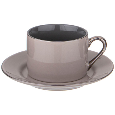 Чайный набор "BREAK TIME" на 6 пер. 12 пр. 180 мл серый (кор=6наб.) LEFARD 86-2279-1