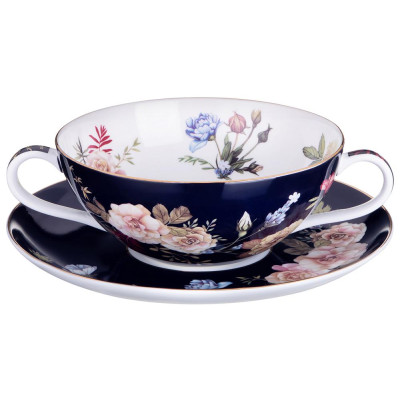 Бульонница с блюдцем "КОБАЛЬТ" 450 мл (кор=24наб.) LEFARD 86-2360-1