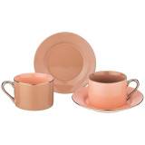 Чайный набор "BREAK TIME" на 2 пер. 4 пр. 180мл терракотовый (кор=6наб.) LEFARD 86-2379