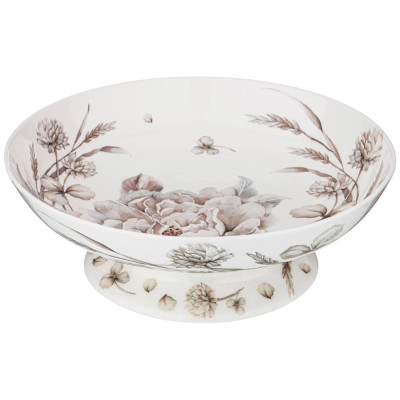 Ваза на ножке "БЕЛЫЙ ЦВЕТОК" 21,5*7,5 см (кор=6шт.) LEFARD 86-2435-1