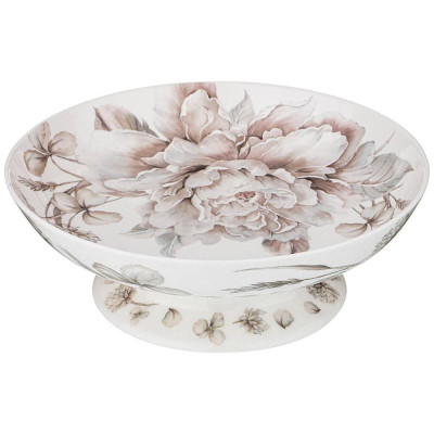 Ваза на ножке "БЕЛЫЙ ЦВЕТОК" 21,5*7,5 см (кор=6шт.) LEFARD 86-2435