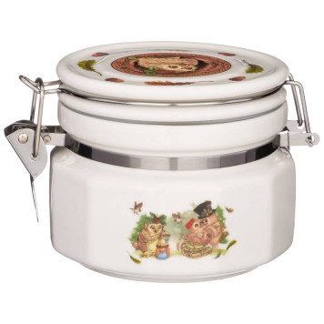 Банка с крышкой "СОВЫ" 8*10 см 300 мл (кор= 24шт.) LEFARD 86-2458-1