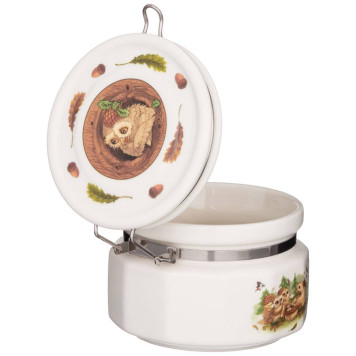 Банка с крышкой "СОВЫ" 8*10 см 300 мл (кор= 24шт.) LEFARD 86-2458-2