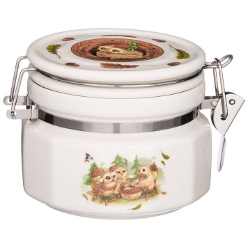 Банка с крышкой "СОВЫ" 8*10 см 300 мл (кор= 24шт.) LEFARD 86-2458